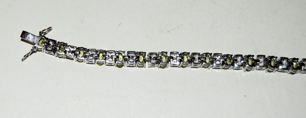 Silver and peridot bracelet - Image 2 of 2