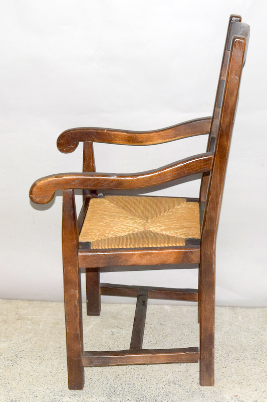 Oak Art Nouveau Country Chair with rattan seat. 105 x 54 x 60cm - Image 4 of 5