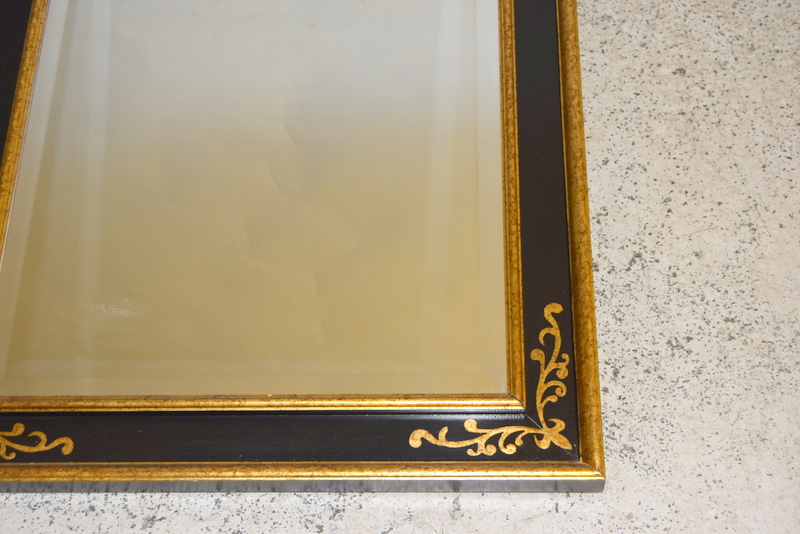 Black Lacquer and gilt framed bevelled edges mirror - Image 2 of 3