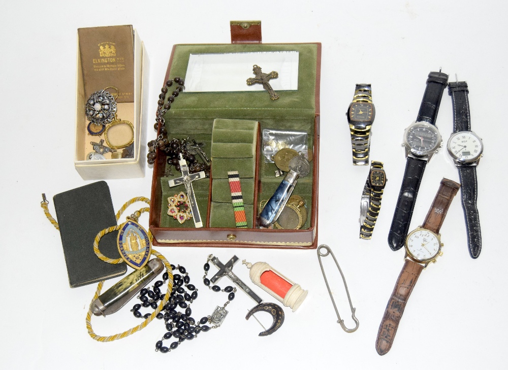 Collection of watches and other curios