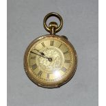 Ladies 14ct gold fob watch 3.5cm dia