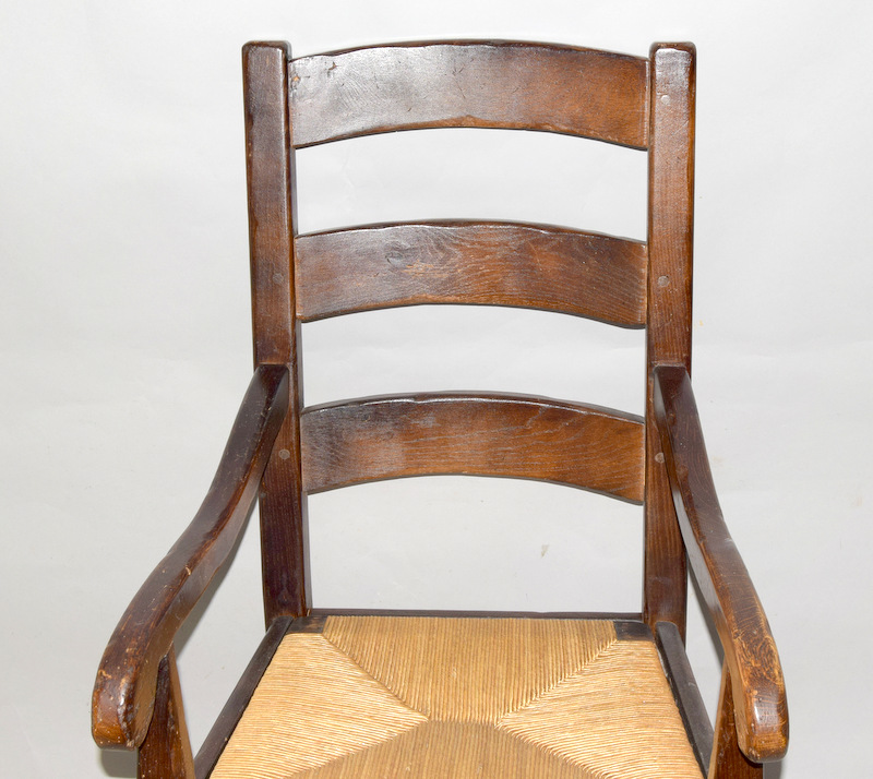 Oak Art Nouveau Country Chair with rattan seat. 105 x 54 x 60cm - Image 2 of 5