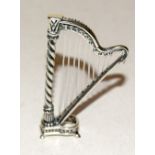 Silver miniature novelty harp