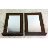 Two wall mirrors with fold out shelf