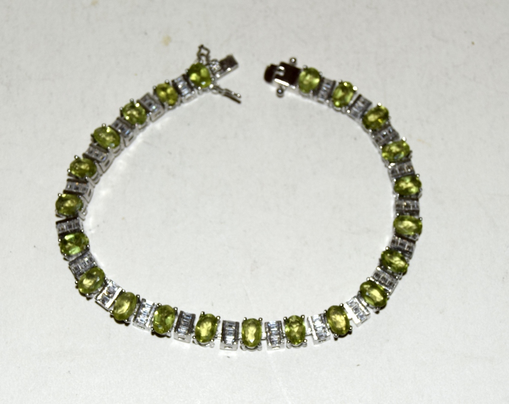 Silver and peridot bracelet