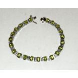 Silver and peridot bracelet