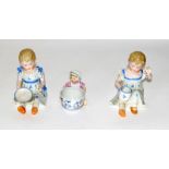 3 Bisque Piano Dolls