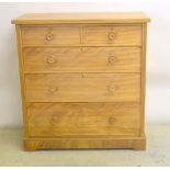 Victorian Satinwood Chest of Drawers 2/3 with bun handles 115x110x55cm