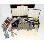 Collection of Silver and silver plated cutlery