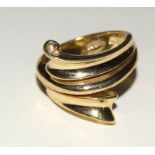 9ct gold Ladies Double twist ring size N 9.4gm