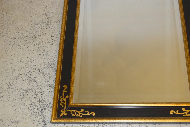 Black Lacquer and gilt framed bevelled edges mirror - Image 3 of 3