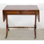 Mahogany sofa table with two draws spiral cross member 80x150x90cm