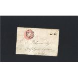 Early Victorian embossed envelope addressed to Trafalgar Square 1844