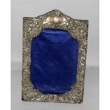 Silver embossed easel back photo frame