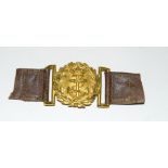 A Victorian Royal Navy gilt two part belt buckle