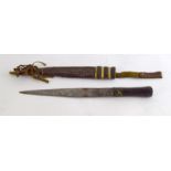 Asian dagger in Scabbard. Blade length 20cm