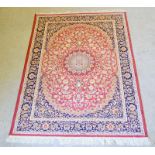 Red Ground Keshan Rug 190 x 140cm