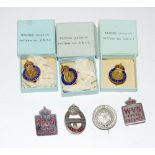 Three Civil Defence Corps enamel lapel badges in their original boxes with other WW2 Civil Defence