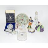 Mix lot to include pin dolls, Wedgewood Plaque and French items