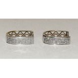 Pair of white gold diamond set hoop earrings