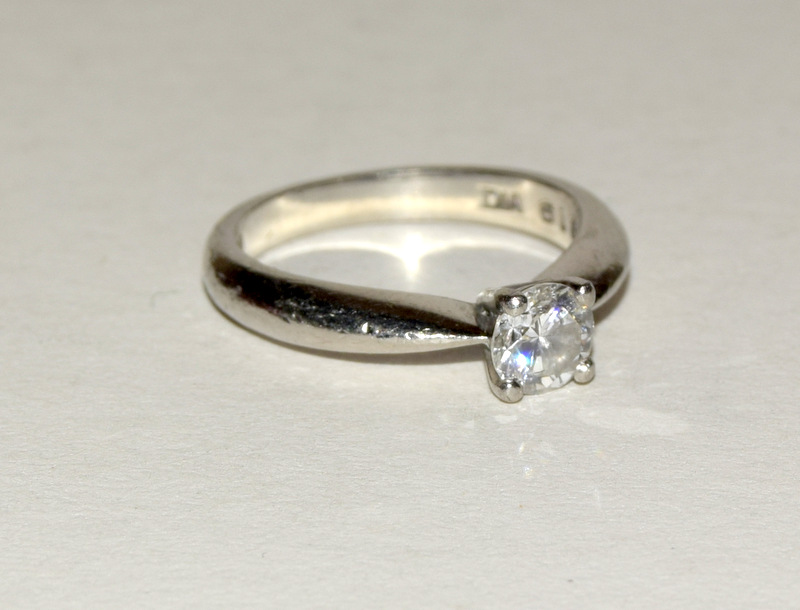 Platinum Ladies Diamond solitaire ring approx 0.5ct size L - Image 5 of 5