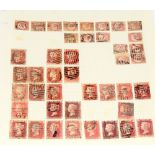 Vintage album page containing 16 Queen Victoria Banham Halfpennies Pink and 26 Penny Reds completely