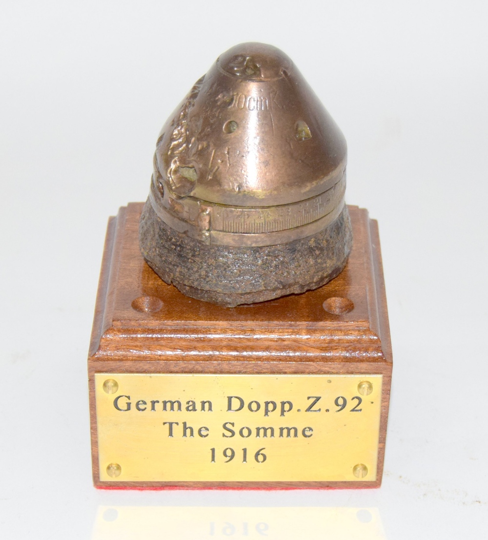 WWI fuses on wooden bases. 1 x No 80 British and x Dopp z.92 german - Image 8 of 8