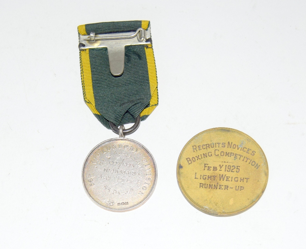 A 1925 Woolwich Garrison boxing medallion and a 1928 Royal Corps of Signals 66 Drills silver medal - Image 2 of 8