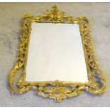 Gilt Chippendale style mirror. 150 x 70cm