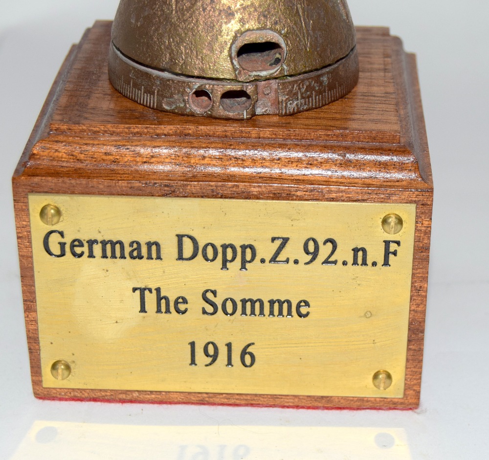 WWI fuses on wooden bases. 1 x No 80 British and x Dopp z.92 german - Image 3 of 8