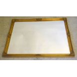 Gilt framed overmantle mirror with bevelled glass. 120 x1 05cm