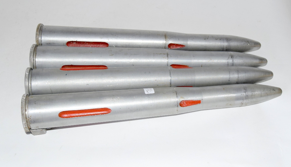 A clip of four British Naval 40mm N2 BOFORS drill rounds 45cms in length