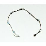 9ct White gold Diamond and Aquamarine bracelet