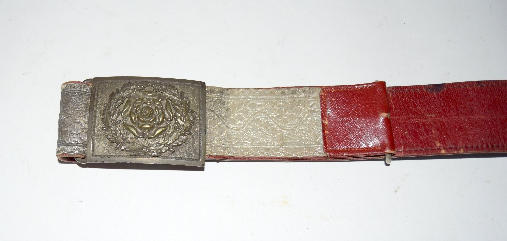 A Victorian Yorkshire Regiment sword belt with buckle - Image 3 of 8