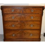 Victorian Flame mahogany 2/3 chest of drawers with see through handles. 115 x 120 x 50cm