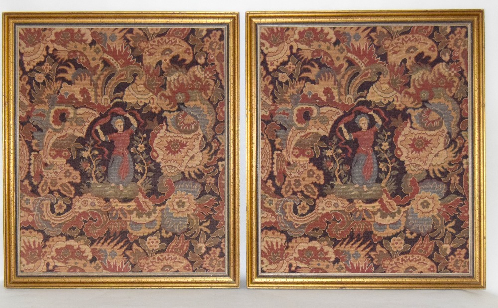 Pair of Tapestry wall hangings 92 x 78cm