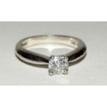 Platinum Ladies Diamond solitaire ring approx 0.5ct size L