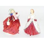 Royal Doulton Figures. Autumn Breeze (HN1934) and The Ermine Coat (HN 1981)