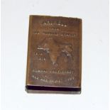 A WW1 brass matchbox cover having in raised relief Farewell from the Womens Branch 1914 1918