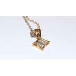 14ct yellow gold diamond star shaped pendant necklace