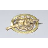 Yellow metal test gold Artillery broach