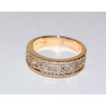Fine rose gold and diamond half eternity ring of 75 points. Size M