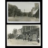 A collection of 22 photographic postcards of New Malden, Surrey, including postcards titled '