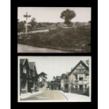 A collection of 16 postcards of Surrey, including photographic postcards titled 'Burrow Hill,