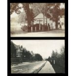 A collection of 28 postcards of Surrey, including photographic postcards titled 'Sheen Lane,