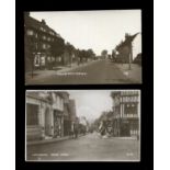 A collection of 14 postcards of Surrey, including photographic postcards titled 'High Street,