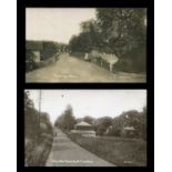 A collection of 21 postcards of Surrey, including photographic postcards titled 'Tilburstow Road,