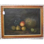 British School - Still Life of Apples, Grapes and Pears, early 19th century oil on canvas, 40.5cm