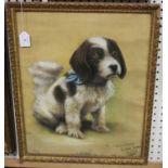 V.J. Mouthon - 'A Son Ami Boby' (Portrait of a Dog), early 20th century pastel, signed and titled,