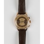 An E. Borel, Co Prima gold circular cased 30-minute recording chronograph stop wristwatch, with